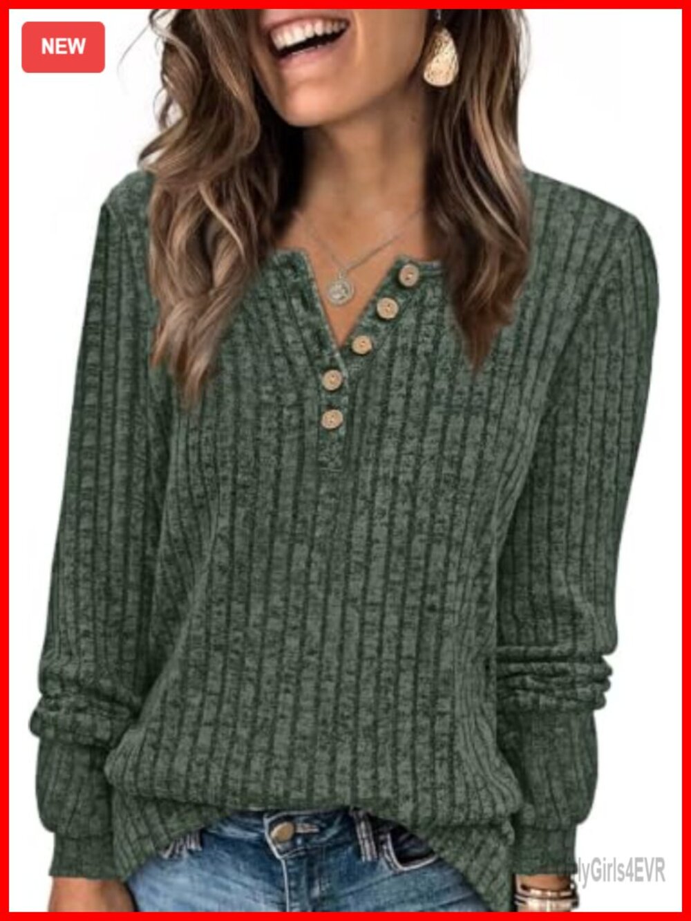 Lightweight Henley Sweater Women Button Front Tunic Pullover Long Sleeve